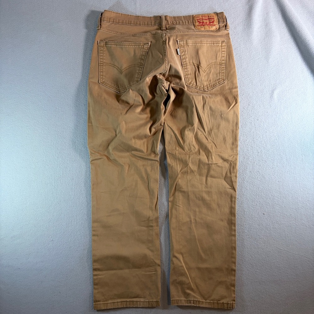 Levis 541 Athletic Taper Khaki Tan Pants Mens 32x30 Cotton Twill Chino